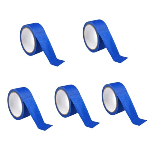 NUOBESTY 5 Rollen Abdeckband wand klebeband wall tape Wandklebeband Langzeitklebeband Farbkodierung Klebeband Maskierung Vinyl Papierbänder zeichnen Bänder strukturiertes Papier Blue von NUOBESTY