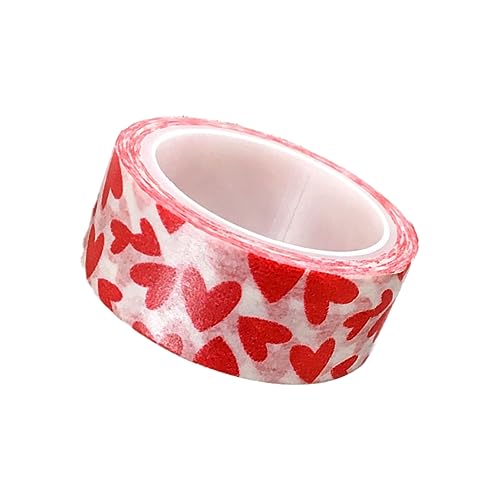 NUOBESTY 5 Rollen Abreißbares Klebeband valentinstag valentienstag valentinesday valentinsday reispapier basteln Papier Klebeband Rot Farbband Bänder DIY dekoratives Bastelband aus Papier von NUOBESTY