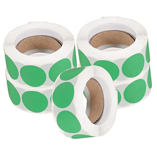 NUOBESTY 5 Rollen Aufkleber Etikett Runde Aufkleber Kreis Aufkleber Patricks-day-etiketten Geschenkverpackungsaufkleber Grüne Etiketten Farbige Kreisaufkleber Green Kupferplattenaufkleber von NUOBESTY