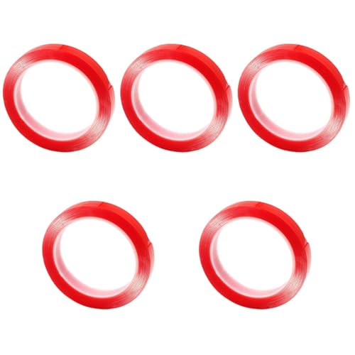 NUOBESTY 5 Rollen Bürokratie 15mm Breite r25b einseitig Draht klebeband doppelseitig double sided tape Doppelseitiger Aufkleber für den Außenbereich Doppelseitiger, robuster Aufkleber rot von NUOBESTY