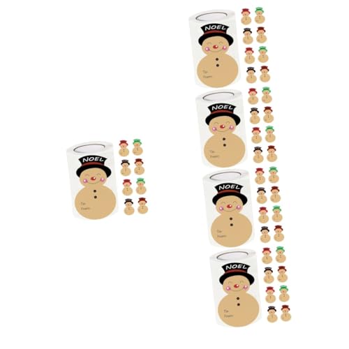 NUOBESTY 5 Rollen Schneemann-geschenkanhänger Weihnachts-tags Künstlicher Schnee Schneeflocken Dekorative Aufkleber Für Den Weihnachtstag Boxen Mit Deckel Weihnachtsmann Etikett Kraftpapier von NUOBESTY