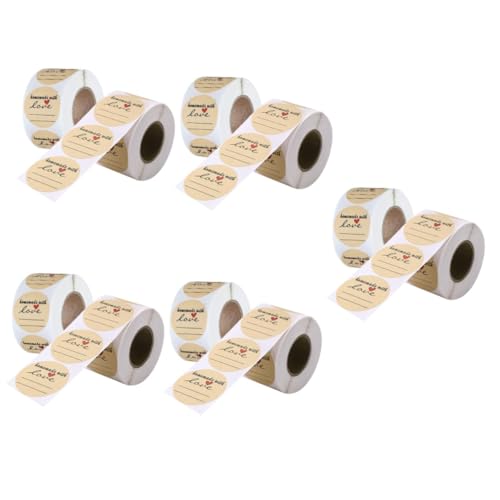 NUOBESTY 5 Sätze 5 Sets Etikettenaufkleber Klebrige Matte Mini Etiketten Aufkleber Selbstklebende Etiketten Aufkleber Notizen Etiketten Verpackungsmarker Leere 2 Rollen * 5 von NUOBESTY