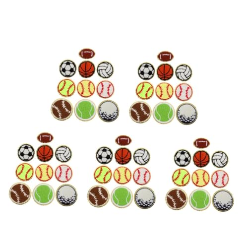 NUOBESTY 5 Sätze 5 Sets Fußball Stickerei Patch Bügelflicken Ball Patch Zum Aufbügeln Auf Kleidung Fußball Patches Baseball Stoff Patch Stickerei Stoff Patch Zum 10 Stück * 5 von NUOBESTY