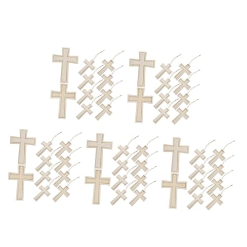 NUOBESTY 5 Sätze 5 Sets Holzkreuz Ornamente Für Kreuz Gerahmte Ornamente Unlackiertes Holz Unlackiertes Holz Formen Kirchendekoration Akzente Heimdekoration Basteln 12 Stück * 5 von NUOBESTY