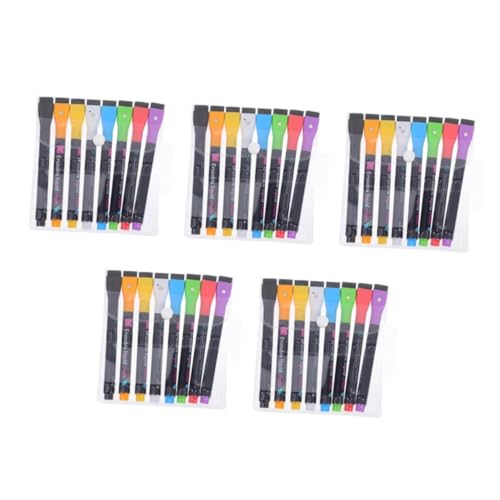 NUOBESTY 5 Sätze 5 Sets Löschbare Lampenstifte Textmarker Whiteboard Radierer Whiteboard Radierer Magnetische Trocken Abwischbare Stifte Gelbe Trocken Abwischbare Marker 8 Stück * 5 von NUOBESTY