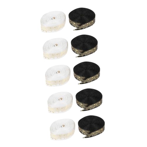 NUOBESTY 5 Sätze Abschlussband Abschlussbänder Goldkuchenband Herzlichen Glückwunsch Grad Band Abschlussverpackungsbänder Paketband Requisiten Tür Verpackungsband Polyester 2 Rollen * 5 von NUOBESTY