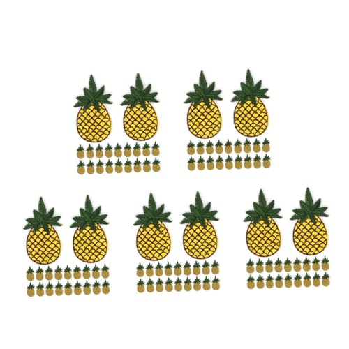 NUOBESTY 5 Sätze Ananas -stickerei Wärmepolster-anti-scenen-handschuhe Hilfsananas Mini-zubehör Gehäkelter Obst-aufnäher Zum Aufnähen Patches Für Rucksäcke Stickgarn 20 Stück * 5 von NUOBESTY