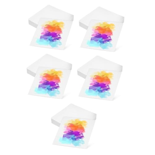 NUOBESTY 5 Sätze Aquarellpapier Zeichenpapier Aquarellkarten Wasserzeichnungskarte Malpapier Für Kinder Kartonpapier Papier Zum Malen Von Kindern Weiß 50 Stück * 5 von NUOBESTY