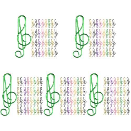 NUOBESTY 5 Sätze Büroklammer Beachten Clips Klemmen Büroklammern Klemmen Papier Farbige Büroklammern Musiknoten Büroklammern Cartoon-büroklammer Büroklammer Befestigen Metall 85 Stück * 5 von NUOBESTY
