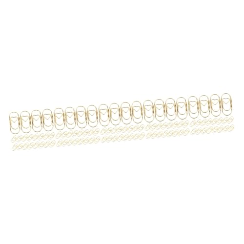 NUOBESTY 5 Sätze Büroklammer Büromaterial Office Supplies Dokumentenhefter Papierklammer Falten Clips Kleine Dokumentenklammern Strickklammern Fürs Büro Metall Golden 100 Stück * 5 von NUOBESTY