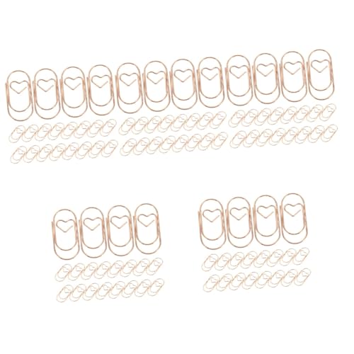 NUOBESTY 5 Sätze Büroklammer Karten Clip Papierklemmen Karten-clips Süße Büromaterialien Dokumentieren Planke Office-datei-clips Office-dokumentenklammern Metall Rose Gold 20 Stück * 5 von NUOBESTY