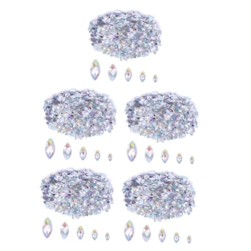 NUOBESTY 5 Sätze Diamant-edelstein Edelsteine Strasssteine ​​für Handyhüllen Handyhülle Nail Art Glitzersteine ​​zum Basteln Marquise-nagelkunst Handyhülle Strass Acryl 600 Stück * 5 von NUOBESTY