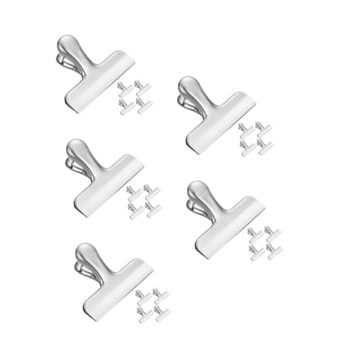 NUOBESTY 5 Sätze Edelstahlclip Gewichtsclips Für Stangen Clips Zur Aufbewahrung Von Lebensmitteln Brotbeutelverschlüsse Beutelauslaufclip Brotklammern Silver Rostfreier Stahl 5 Stück * 5 von NUOBESTY