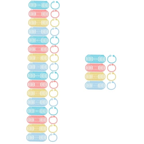 NUOBESTY 5 Sätze Farbring Loseblattbinder Schlüsselmaß Schlüsselringe Planke Kunststoffbinderinge Notizbuchbinderinge Ringe Für Lernkarten Ringordner Für Lose Blätter Plastik 120 Stück * 5 von NUOBESTY