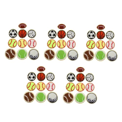 NUOBESTY 5 Sätze Fußball-stickpatch Stickerei-bügelflicken Gestickte Flicken Zum Aufbügeln Stickerei-basketball-patch Volleyball-aufnäher Fußball-aufnäher Ball-patches Chenille 10 Stück * 5 von NUOBESTY