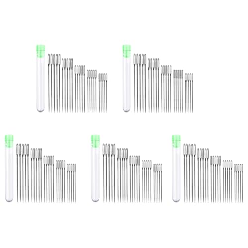 NUOBESTY 5 Sätze Handnähnadel Mit Großem Auge Perlensticknadeln Perlen Machen Nadeln Nähnadeln Großes Öhr Nähnadeln Mit Großem Öhr Perlennähnadeln Nadeln Einfädeln Weberei Rostfreier Stahl von NUOBESTY