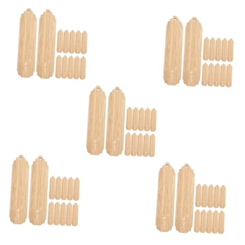 NUOBESTY 5 Sätze Hölzernes Lesezeichen Weihnachtsschmuck Weihnachtsdekoration Ornamente Unvollendetes Lesezeichen Weihnachtsgirlande Leer Dekorationen Mini Holz Beige 12 Stück * 5 von NUOBESTY