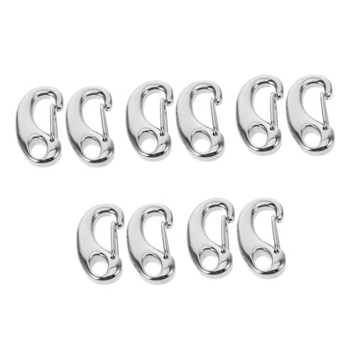 NUOBESTY 5 Sätze Hummerschere Fahnenclips Für Fahnenmastseile Kettenverschluss Mini-karabinerhaken Karabiner Aus Edelstahl Silberkette Halskette-kit Silver Rostfreier Stahl 2 Stück * 5 von NUOBESTY