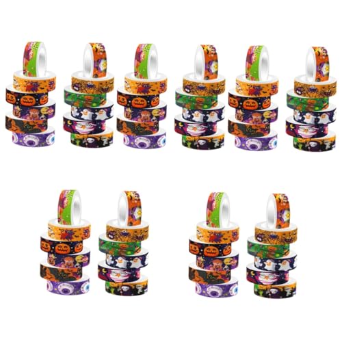 NUOBESTY 5 Sätze Japanisches Papierhandwerk DIY Klebeband Dekorative Washi Tapes Buntes DIY Klebeband Halloween Klebeband 12 Rollen * 5 von NUOBESTY