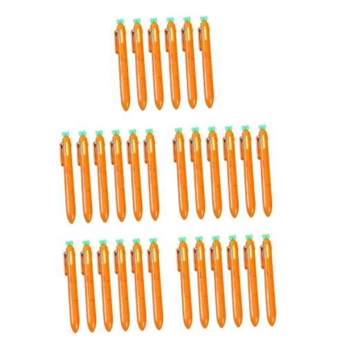 NUOBESTY 5 Sätze Karotten-kugelschreiber Desktop-kugelschreiber Stift 6 Farben Zeichenstifte Für Den Haushalt Schüler Zubehör Mehrfarbiger Stift Für Den Haushalt Plastik Orange 6 Stück * 5 von NUOBESTY