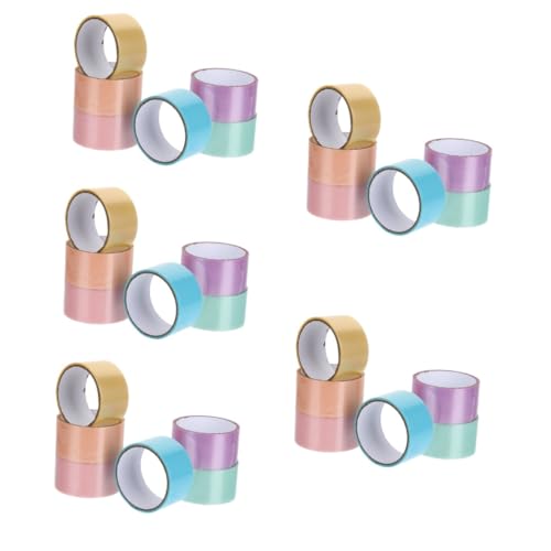 NUOBESTY 5 Sätze Klebriges Papierband Bänder in Regenbogenfarben Klebriges Rollband Kidcraft-spielset Geldgeschenke Weihnachten Bastelzeug Selbstklebendes Rollband Klebeband 6 Rollen * 5 von NUOBESTY