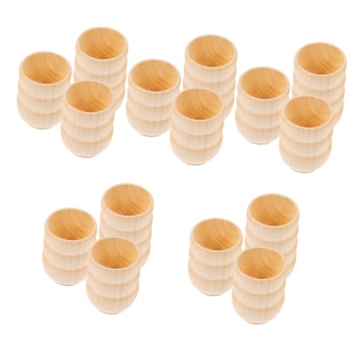 NUOBESTY 5 Sätze Kleine Holzschale Tischdekoration Holzdekoration Holzschalen Zum Anmalen Holzschalen-set Holzschalen Zum Zeichnen Spielzeug Für Heimwerker Hölzern 10 Stück * 5 von NUOBESTY