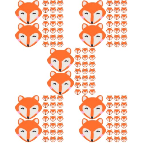 NUOBESTY 5 Sätze Kleiner Fuchs-radiergummi Malerei Radiergummi Radiergummis Spaß Fuchs Radiergummi Gesteckt Puzzlematte Puzzlekleber Süßer Fuchs-radiergummi Orange 50 Stück * 5 von NUOBESTY