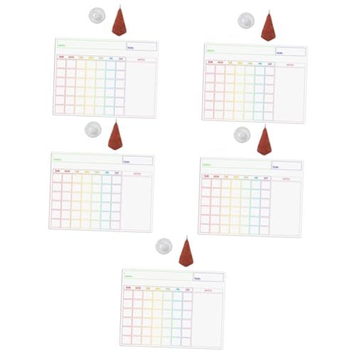 NUOBESTY 5 Sätze Kühlschrankbrett notizblock mit magnet dry erase board magnetischer Planer magnetisches Whiteboard Magnetische Kühlschrank-Schreibtafel kleine trocken abwischbare Tafel PVC von NUOBESTY