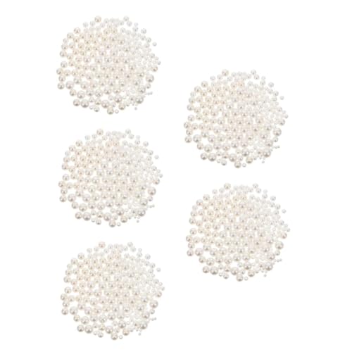 NUOBESTY 5 Sätze Künstliche Perle Perlen Für Ohrringe Perlenohrringe Perlenschmuck Basteln Diy-perlen-bastelperlen Perlen Zur Schmuckherstellung Perlenschmuckperle Abs Beige 200 Stück * 5 von NUOBESTY