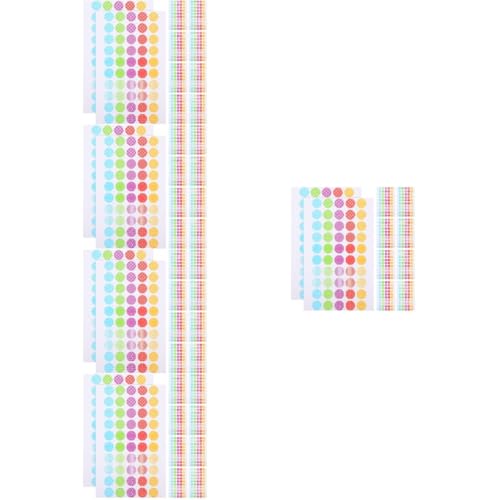 NUOBESTY 5 Sätze Lose Blatt-rundlochetiketten Schnellhefter Aufkleber Registerkarten Stickbilder Papierlochverstärkungen Lochstanzverstärkungen Pvc Selbstklebend 10 Blatt * 5 von NUOBESTY