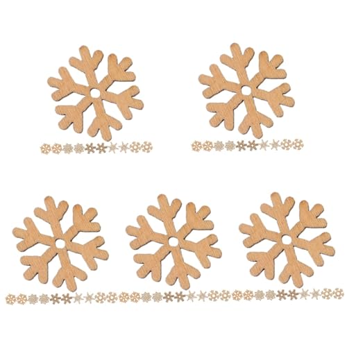 NUOBESTY 5 Sätze Schneeflocke Sofortig Weihnachtslichter Wunder Weihnachten Im Freien Gefälligkeiten Für Weihnachtsfeiern Christbaumschmuck Holzbretter Winterdeko Hölzern 200 Stück * 5 von NUOBESTY