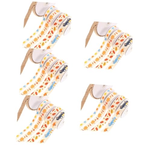 NUOBESTY 5 Sätze Thanksgiving-gurtband Band Für Kürbis-drahtband Schleife Sackleinenband Bänder Ribbon Geschenkband Partyband-ornament Lkw-bedrucktes Band Polyester 5 Rollen * 5 von NUOBESTY