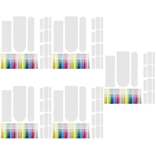 NUOBESTY 5 Sätze Transparentes Leeres Lesezeichen Klare Lesezeichen Klares Papier Lesezeichen Masse Einfaches Lesezeichen Etiketten Leere Pastell-lesezeichen Herstellung Quaste 30 Stück * 5 von NUOBESTY