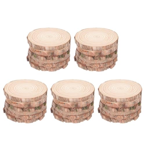 NUOBESTY 5 Sätze Unfertige Runde Holzscheibe Kleine Holzscheiben Perlen Baum Ensemble Diy-gemäldekreise Log-slice Edelsteine ​​zum Basteln Strasssteine ​​zum Basteln Hölzern 6 Stück * 5 von NUOBESTY