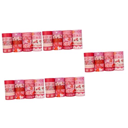 NUOBESTY 5 Sätze Valentinstag-tape Stickers Aufkleber Roll Dekoratives Klebeband Pinker Dekorative Alphabet-aufkleber Aufkleber Süß Tagebuchband Bänder Zum Valentinstag Papier 20 Rollen*5 von NUOBESTY