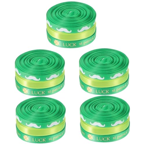 NUOBESTY 5 Sätze Verpackungsband Grünes Band St. Patricks Day Kleid St. Patricks Day Stirnband St. Patricks Day Hüte Thanksgiving-aufkleber Schwarzes Und Weißes Band Polyester 3 Rollen * 5 von NUOBESTY