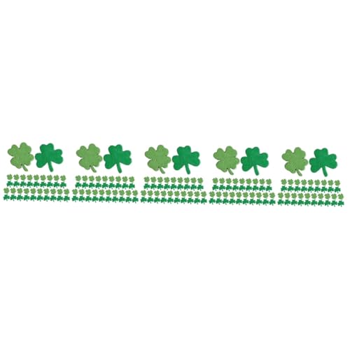 NUOBESTY 5 Sätze Vierblättriger Kleekranz St. Patrick's Day Perlen Zur Schmuckherstellung Loser Perlenanhänger Girlande Diy Liefert Diy Schmuck Lose Perlen Holz Green 40 Stück * 5 von NUOBESTY