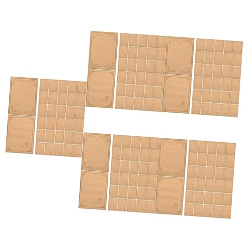 NUOBESTY 5 Sätze Vintage-kraftpapier Dekoratives Leeres Papier Pergamentpapier Briefschreibset Dekoratives Druckerpapier Vintage-briefpapier Umschläge Mit Briefe Light Brown 80 Stück * 5 von NUOBESTY