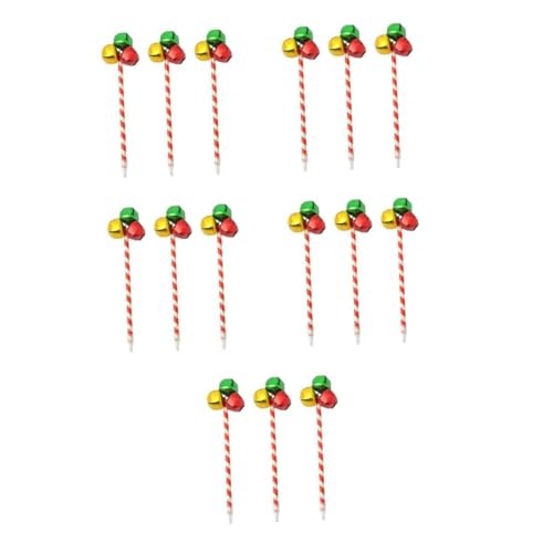 NUOBESTY 5 Sätze Weihnachtsglockenstift Jingle Bell Kugelschreiber Schreibwaren Für Den Weihnachtsurlaub Weihnachtsfarbene Kugelschreiber Weihnachts-jingle-glocken-stift Metall 3 Stück * 5 von NUOBESTY