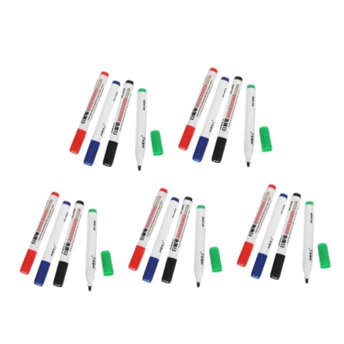 NUOBESTY 5 Sätze Whiteboard-stift Hardware-schiebeschnalle Stoßfeste Halterung Trockenlösch Marker Trockene Radiermarker Klassenzimmer Müssen Haben Marker Für Spiegel, Löschbar 4 Stück * 5 von NUOBESTY