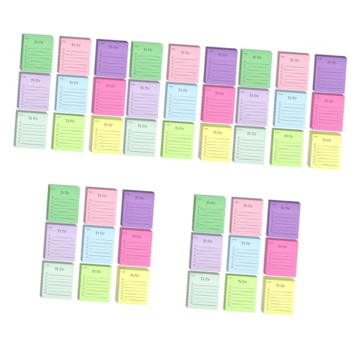 NUOBESTY 5 Sätze Zierende Farb-haft Notizen Aufkleber Halter Schreibblock Notizblöcke Textmarker Zubehör Klebriger Notizblock Klebestreifen Unterlage Pads Papier Colorful 9 Stück * 5 von NUOBESTY