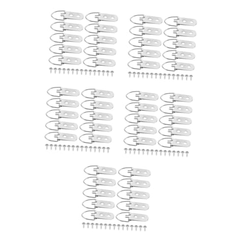 NUOBESTY 5 Sets Fotorahmen Haken Robuster Kleiderständer Robuste Haken Bilderrahmen Kleiderständer D Ring Bildaufhänger Robuste Spiegelaufhänger Haken Zum Aufhängen Silberfarbenes von NUOBESTY