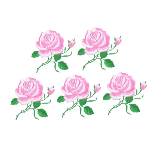 NUOBESTY 5 Stücke Nähen Patches Rose Appliques Liebe Tuch Patches Für Kleidung Dekorative von NUOBESTY