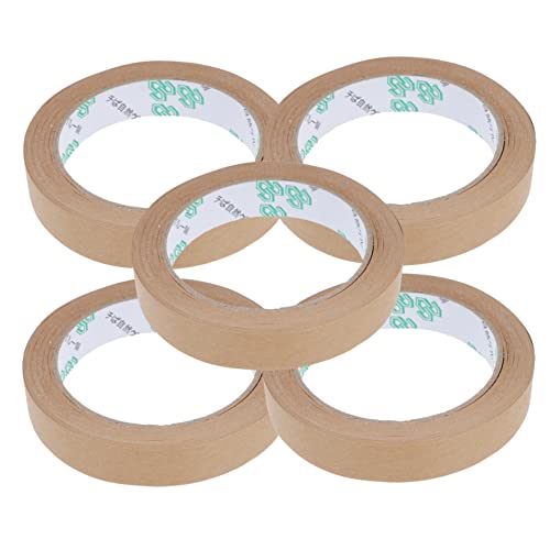 NUOBESTY 5 Stk Klebeband Aus Kraftpapier Kraftbänder Freundliches Packband Klebeband Aus Papier Kraft-flatback-papier Geiles Band Diy Beschriebene Papierbänder Braunes Papierband Kraftband von NUOBESTY