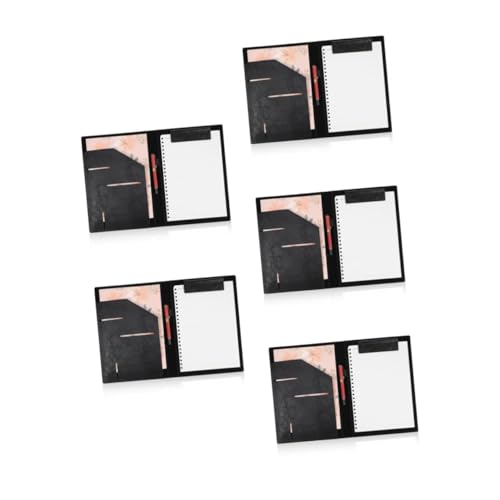 NUOBESTY 5 Stück Ordner Notizblöcke Binder Clips Klemmbrett Padfolio Für Frauen Dokumentenbinder Business Portfolio Briefbinder Notizblock Portfolio Klemmbrett von NUOBESTY