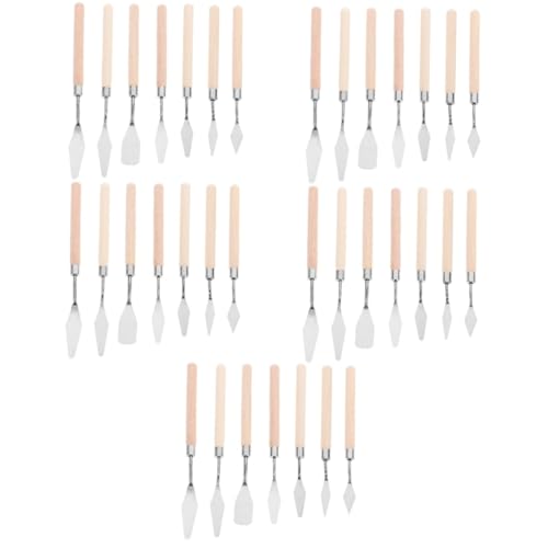 NUOBESTY 5 Teiliges Set 7 Kunstschaber Palette Ölgemälde Zubehör Ölfarbenmesser Spachtel Für Künstlermesser Werkzeug Malmesser Kunstspatel Werkzeug Kunstklinge Beige von NUOBESTY