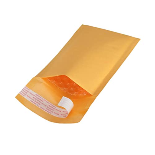 NUOBESTY 50 Stück Blase Umschlag versandbeutel Versandtaschen Versandumschläge Bubble Mailer briefumschläge gepolsterten Umschlag Kraft-Umschlag Luftpolster-Mailer aus Kraftpapier Yellow von NUOBESTY