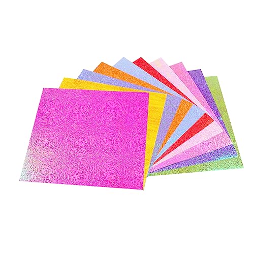 NUOBESTY 50 Stück Glitzer-origami Computerpapier Farbiges Papier Glitzerpapier Stern Aus Papier Origami-papierstreifen -tablet Scrapbook-papier Farbiges Kopierpapier Buntes Papier von NUOBESTY