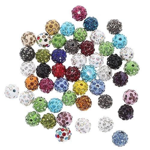 NUOBESTY 12mm Rhinestone Perlen Für Schmuckherstellung DIY Armbänder Und Halsketten Bunte Spacer Beads Aus Weichem Polymer Ideal Für Erwachsene Bastelbedarf Schmuckzubehör von NUOBESTY