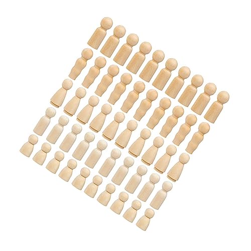 NUOBESTY 50 Stück Holzhandwerk Selber Machen Dolly Heringe Peg-puppenkörper Kinder Dekor Nistpuppen Unvollendete Peg-puppen Blanko-peg-puppen Spielzeug Kinder Diy Holzpuppe Bambus von NUOBESTY